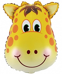 Фольгированный шарик "Фигура, Большая голова Жирафа" (86 см)